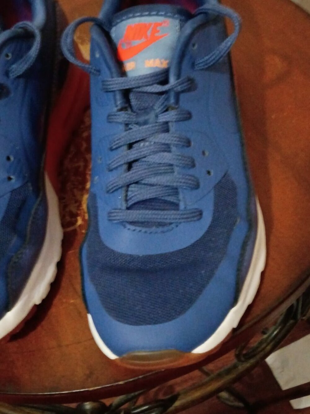 Nike Air Max 90 Ultra Essential Shoes Women Size 6 724981-400 Blue Orange - Picture 7 of 13